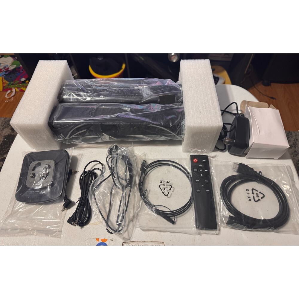 Yizlet 2.0 Ch Soundbar Speaker for TV Gaming Remote, Optical, AUX, USB Included